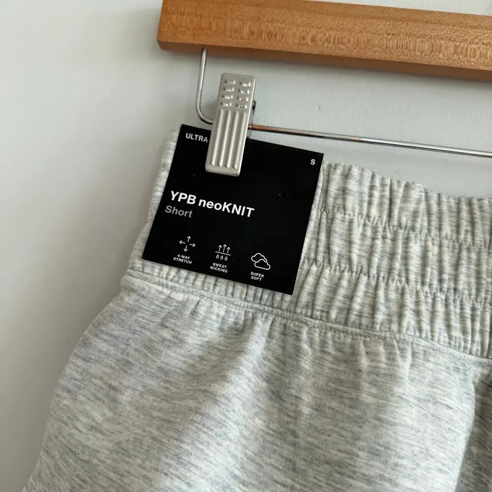 Abercrombie YPB Neo Knit Ultra Activewear Sweat Shorts Gray S NWT